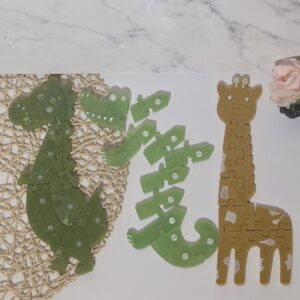 Puzzle animaux numéroté en résine époxy
