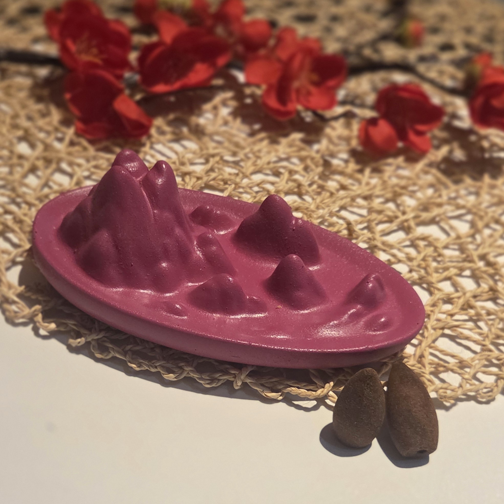 Yama no Nagomi diffuseur à reflux japonais en résine naturelle couleur fushia