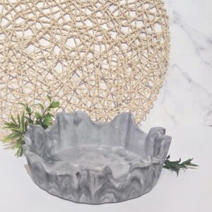 Eclat e Kinu centre de table rond en résine naturelle effet tissu drapé pour sable de bougie