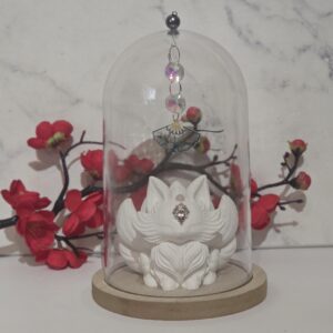 Nagomi Kitsuné -diffuseur passif en résine naturelle sous cloche