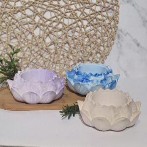 Contenant lotus en résine naturelle pour sable de bougie