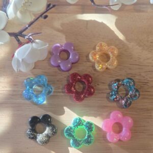 Pampilles Flora interchangeable en résine époxy