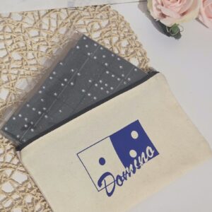 Jeu de 28 dominos en résine époxy avec trousse de rangement