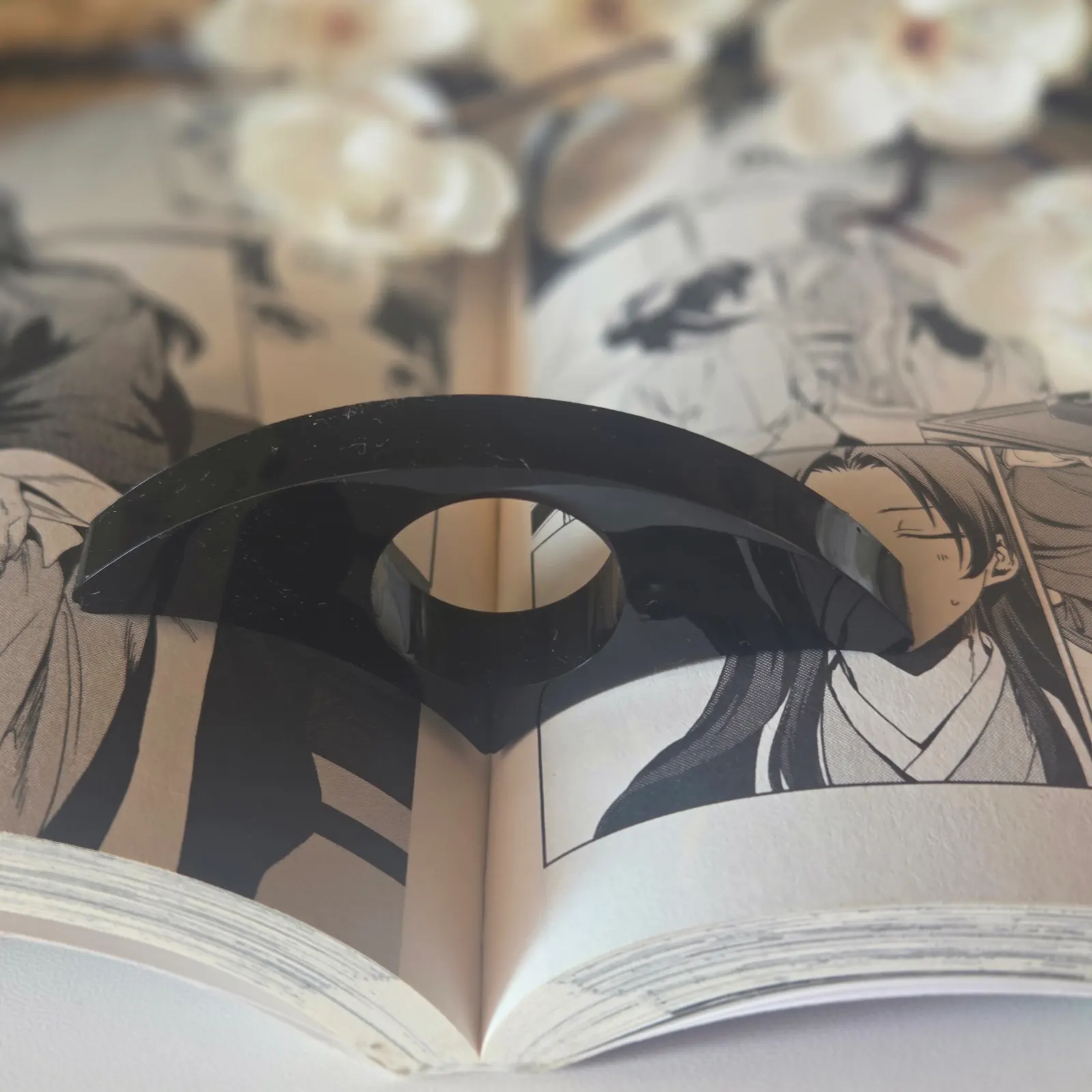 Bague de lecture en résine époxy - arrondi noir
