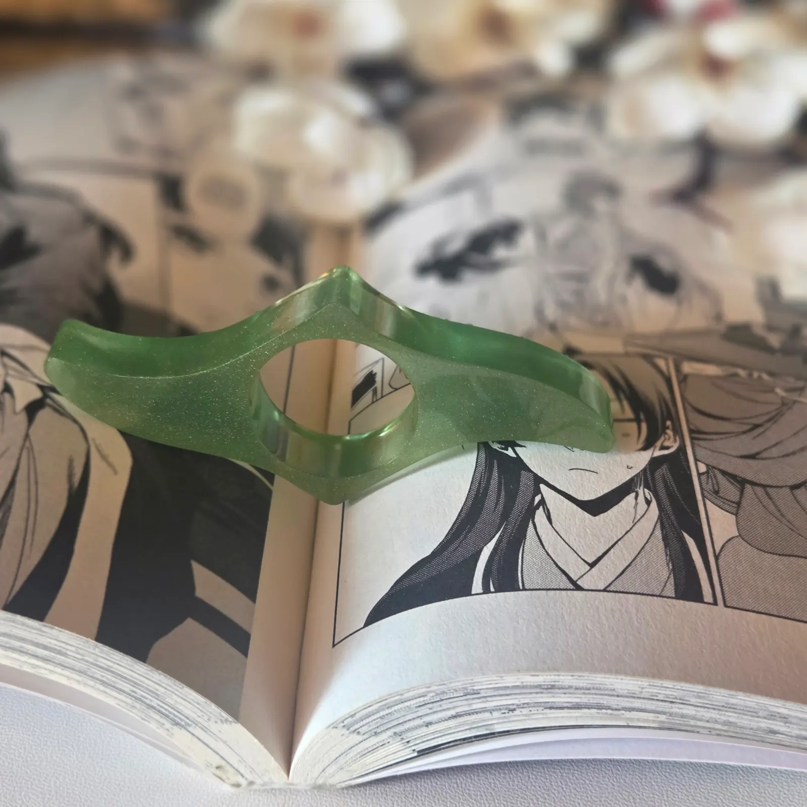 Bague de lecture en résine époxy - kaki