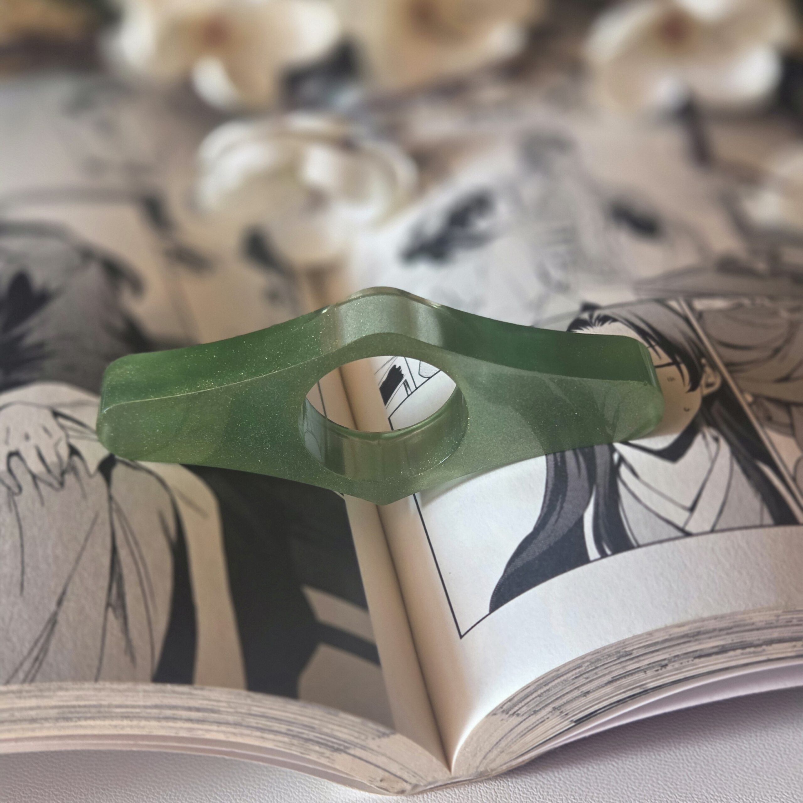 Bague de lecture en résine époxy - vert