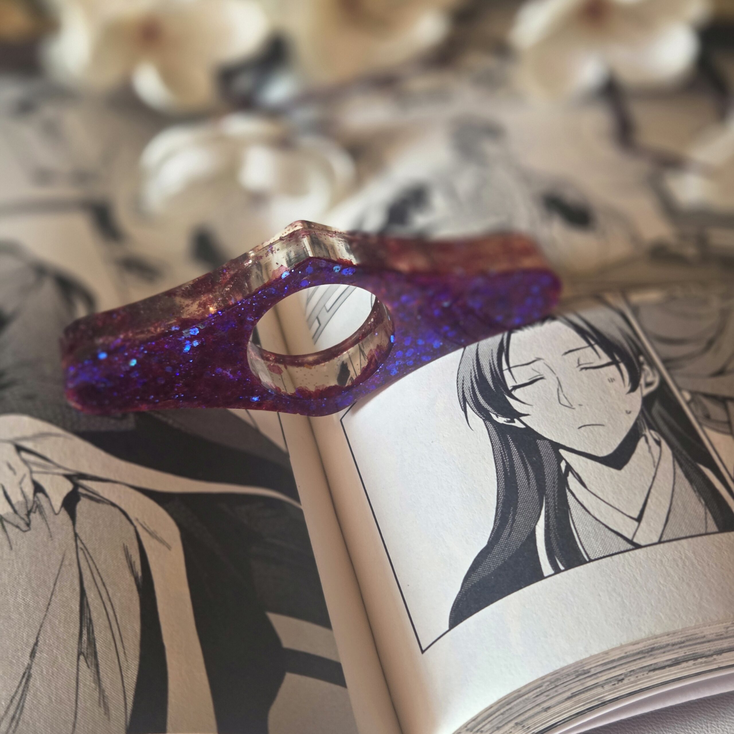 Bague de lecture en résine époxy - violet
