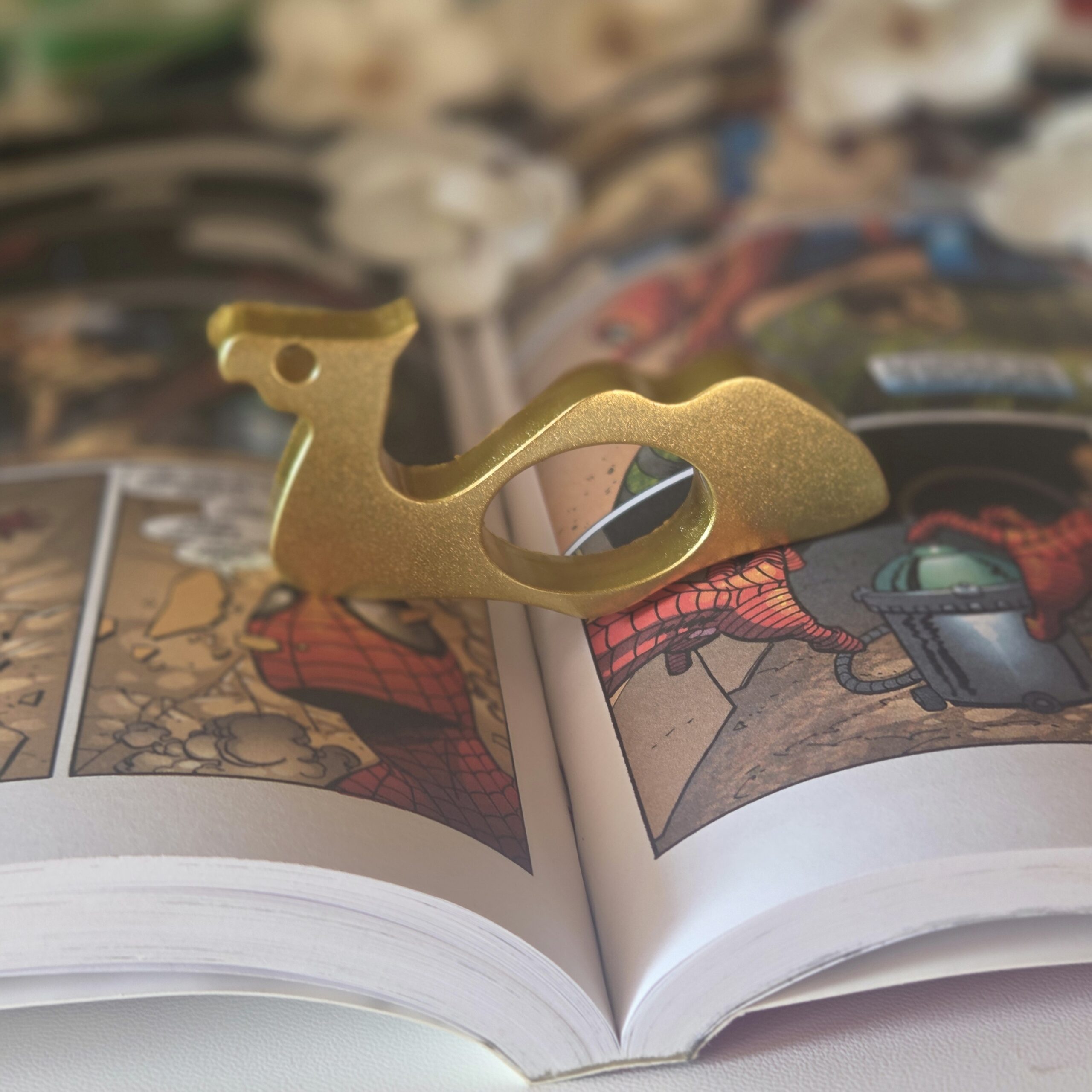 bague de lecture chameau kawaii en résine époxy