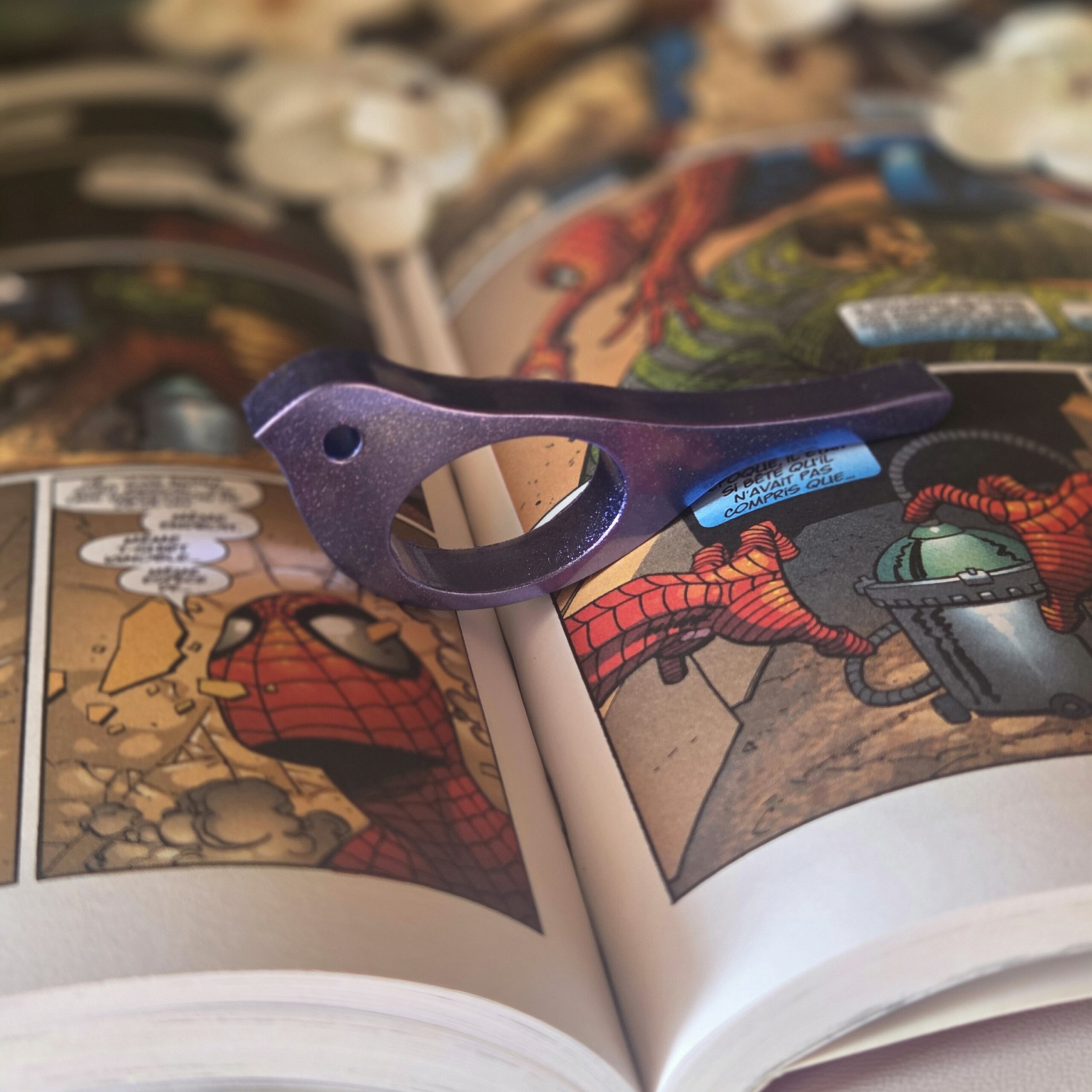 bague de lecture oiseau kawaii en résine époxy