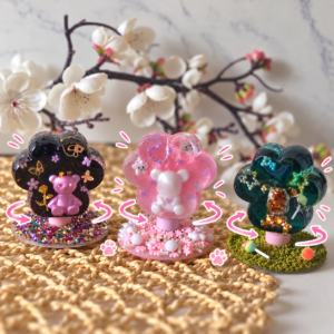 Neko Spin décoration patte de chat kawaii rotatif en résine époxy