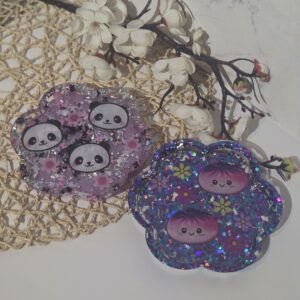 Coupelle Flora Kawaii en résine époxy avec motifs colorés
